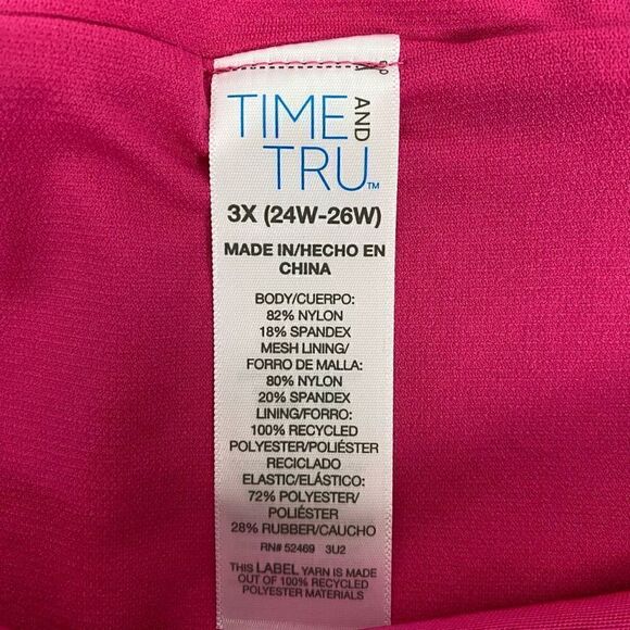 Time & Tru women 3X 24W-26W mid rise pull on bikini bottoms pink brand new - Picture 5 of 8
